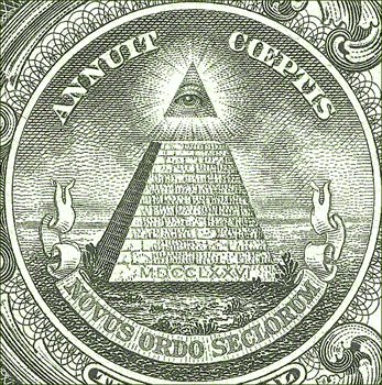 De New World Order logo, op het dollar biljet.